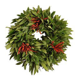 Organic Bay Leaf Wreath with Chilies
