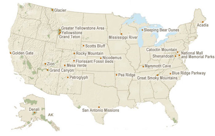 Clean Cities National Parks Map